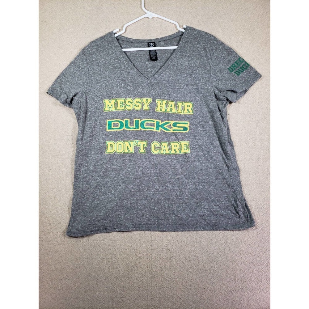 Oregon Ducks University Shirt Womens XL Football Pullover‎ Gray Short Sleeve